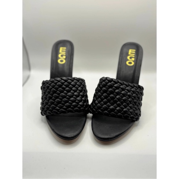 EGO Black Woven Heeled Sandals - Picture 1 of 3